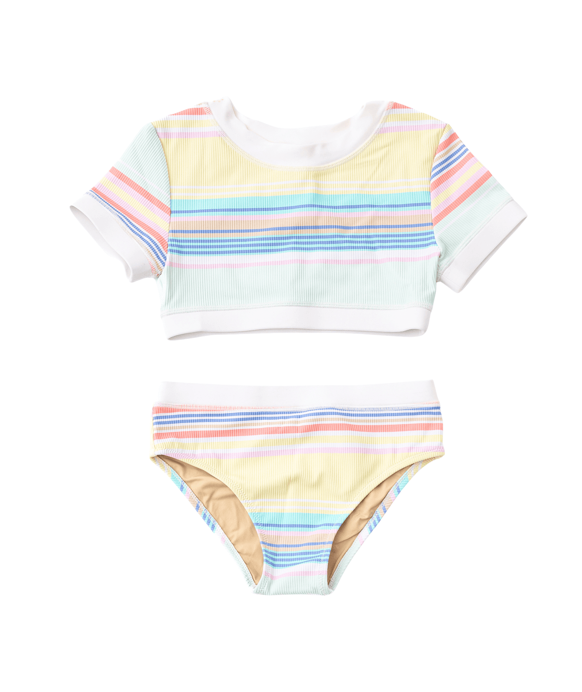 Shade Critters Surfer Stripe Ribbed Cropped Short Sleeve 2pc - Little Miss Muffin Children & Home