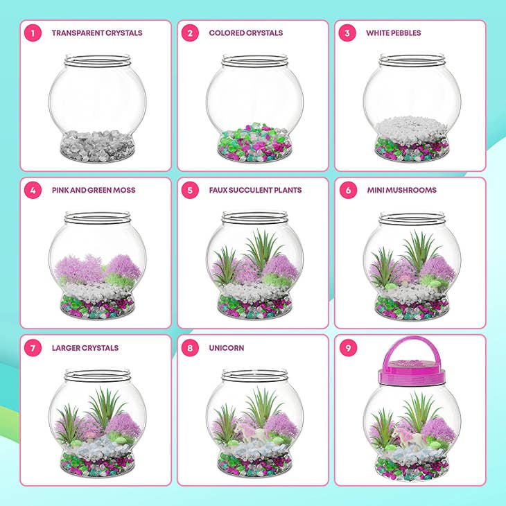 Surreal Brands Dan&Darci Light-Up Unicorn Terrarium Kit - Little Miss Muffin Children & Home