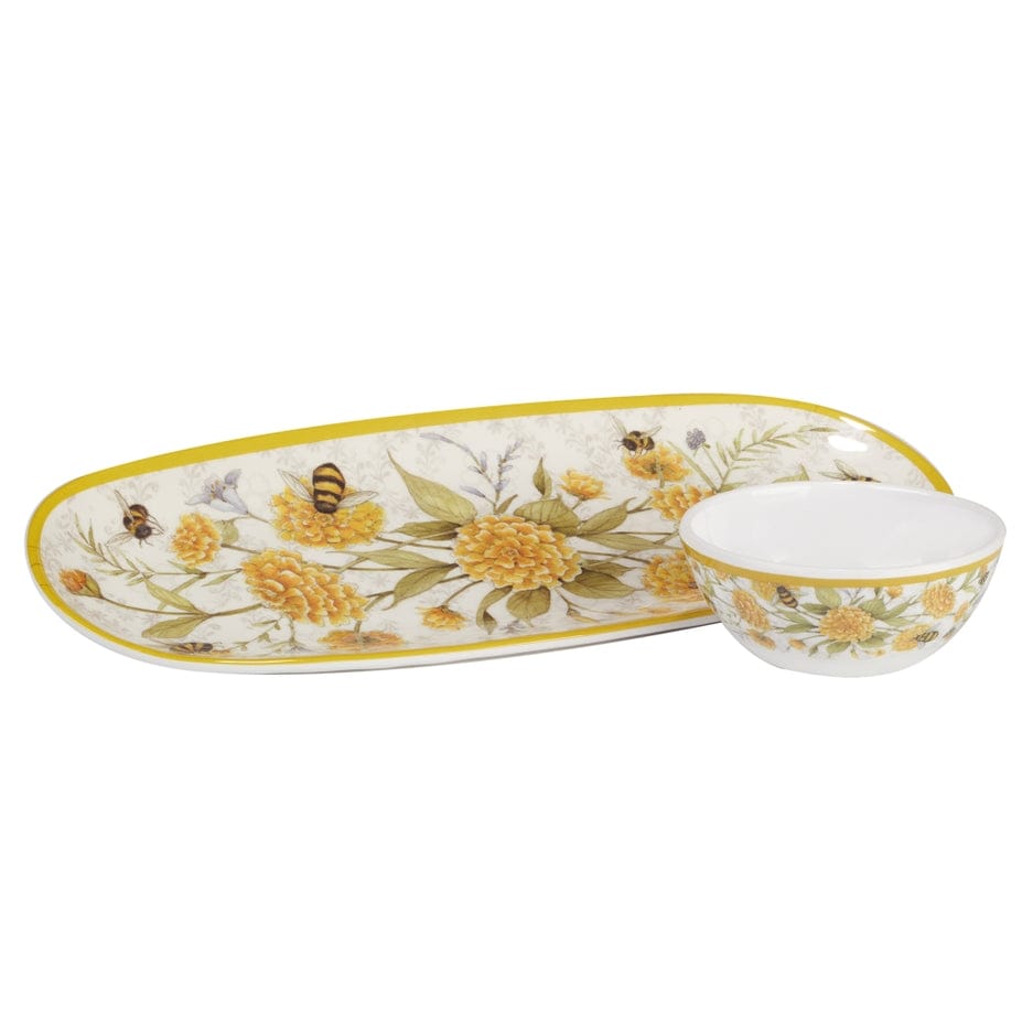 Certified International Certified International Bee Sweet Oval Tray Chip & Dip - Little Miss Muffin Children & Home