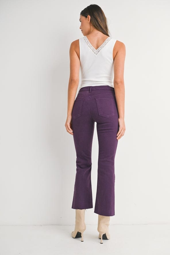Just Black Just Black Denim High Rise Crop Flare in Purple - Little Miss Muffin Children & Home
