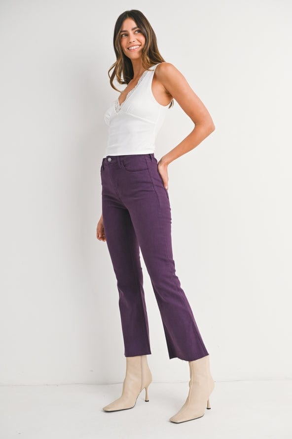 Just Black Just Black Denim High Rise Crop Flare in Purple - Little Miss Muffin Children & Home