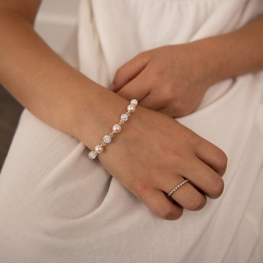 Cherished Moments Cherished Moments 14K Gold-Plated Pink Pearl Bracelet - Little Miss Muffin Children & Home