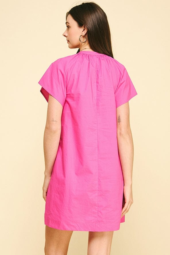 Pinch V-Neck Tunic Dress with Side Pockets - Little Miss Muffin Children & Home
