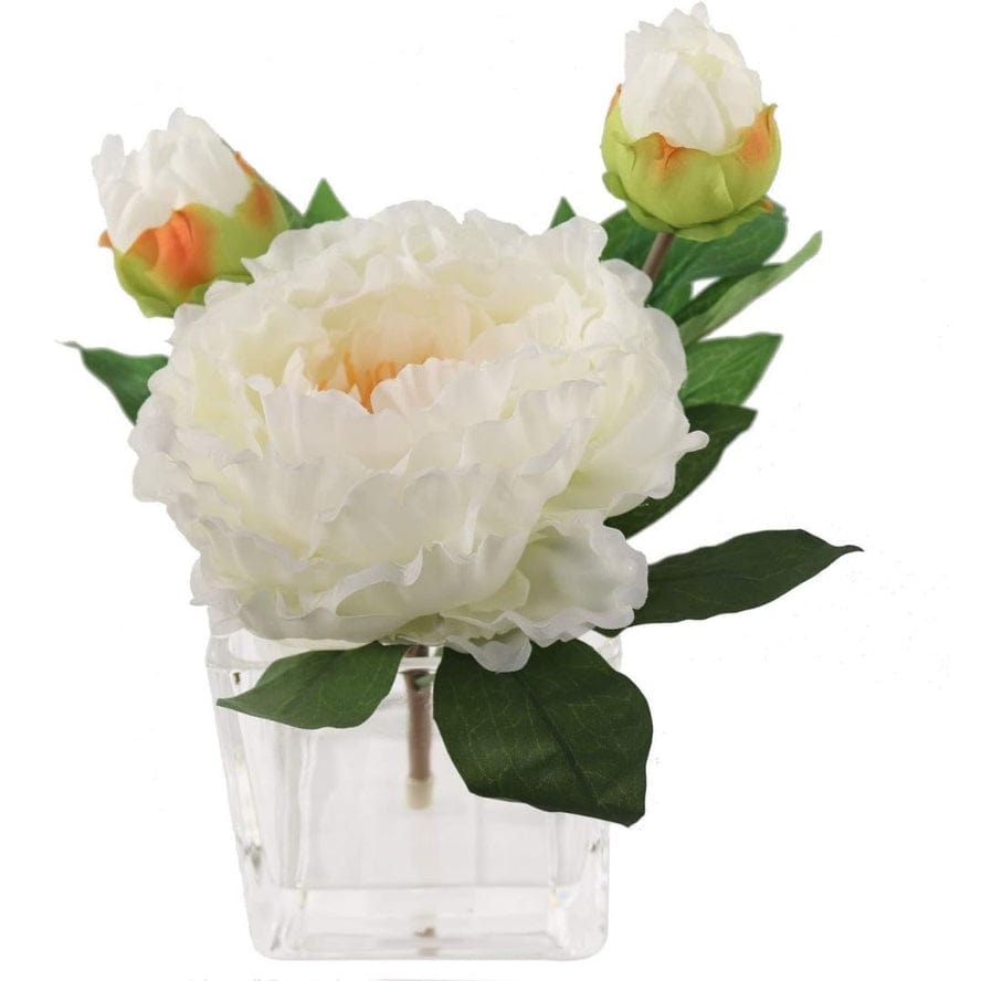 Larksilk Larksilk Silk Perennial Peonies in Glass Vase with Artificial Water - Little Miss Muffin Children & Home