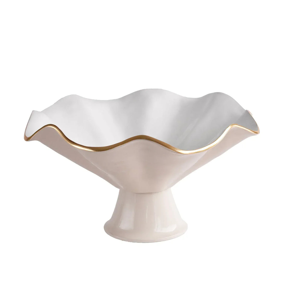Beatriz Ball Encanto Vento Pedestal Bowl in Cream & White - Little Miss Muffin Children & Home
