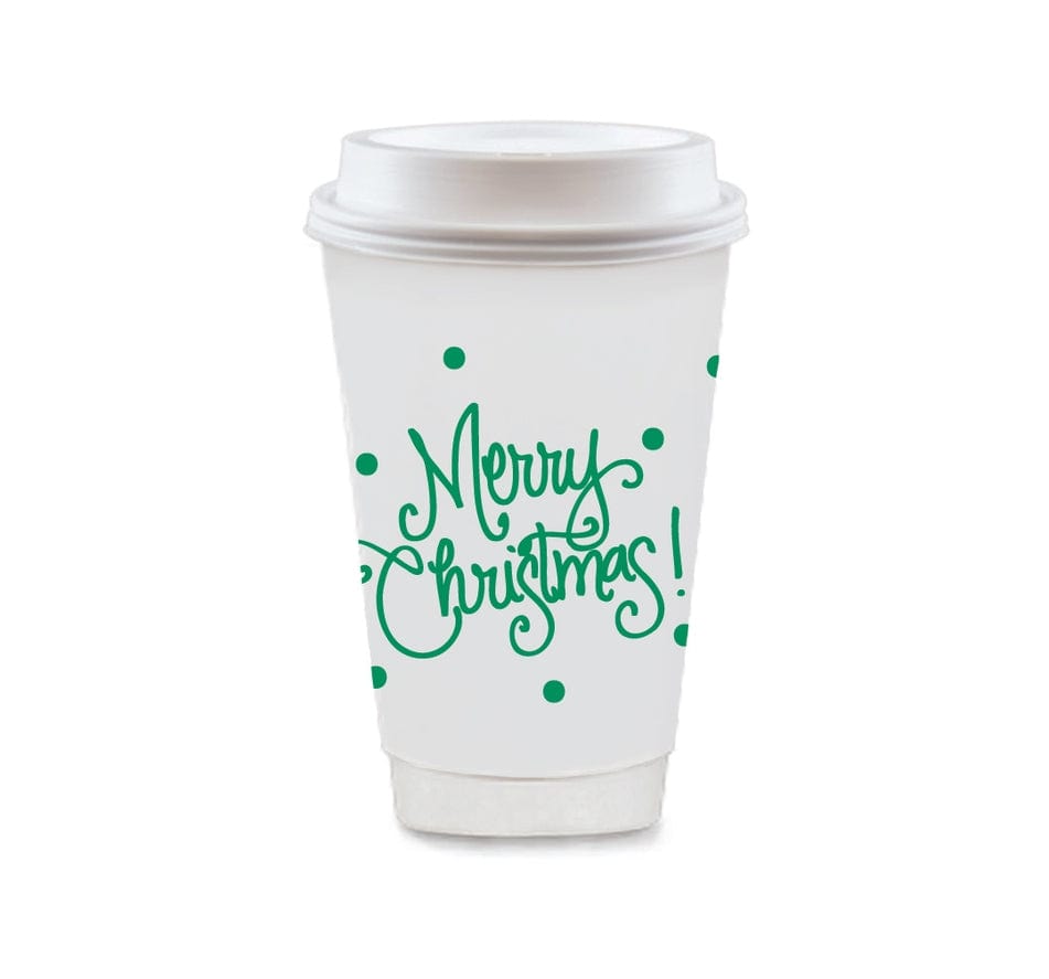 Natalie Chang Natalie Chang Merry Christmas with Polka Dots To-Go Coffee Cups, 5 Green & 5 Red - Little Miss Muffin Children & Home