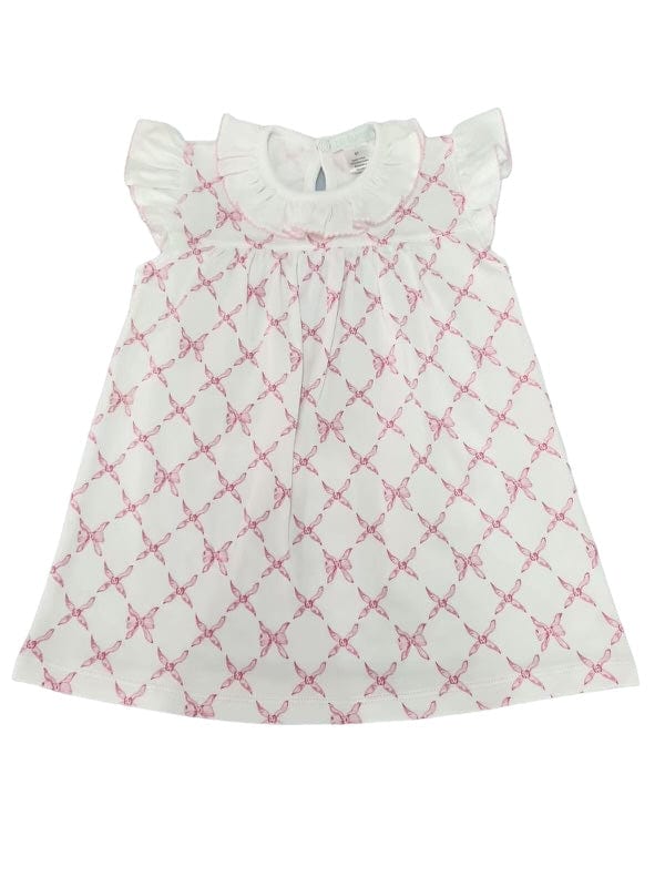 Lulu Bebe Lulu Bebe Bows Print Gia Ruffle Collar Dress - Little Miss Muffin Children & Home