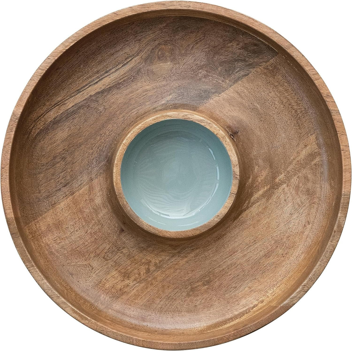 Bloomingville Bloomingville Mango Wood Lazy Susan Server with 2 Sections & Enameled Center - Little Miss Muffin Children & Home
