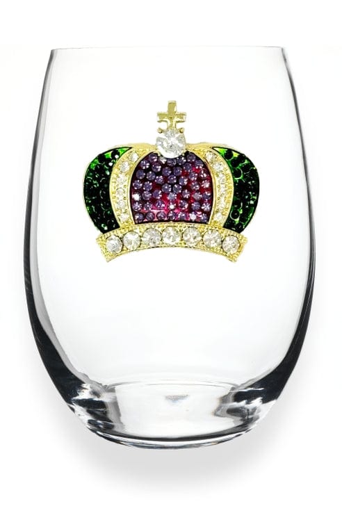The Queens' Jewels® Queen Jewels Mardi Gras Crown Stemless Wine Glass - Little Miss Muffin Children & Home