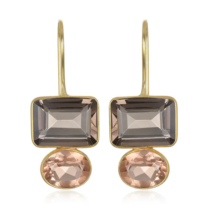 Valencia Smoky & Champagne Gold Earring