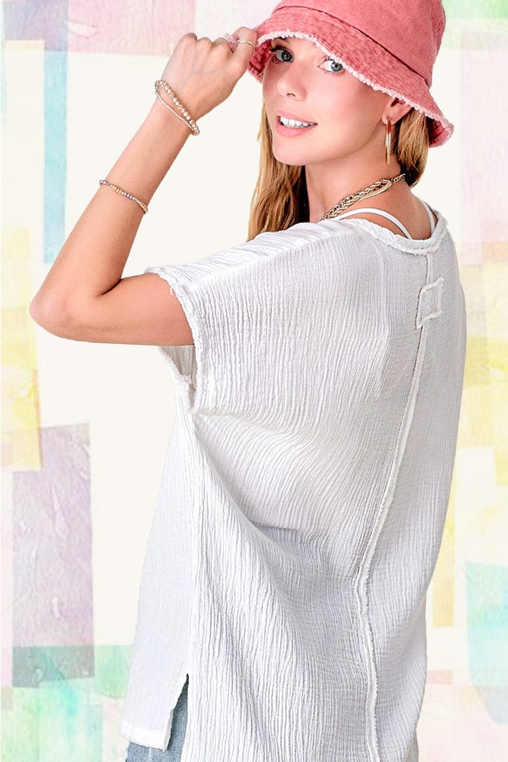 La Miel Loose Fit Gauze Short Sleeve Top - Little Miss Muffin Children & Home
