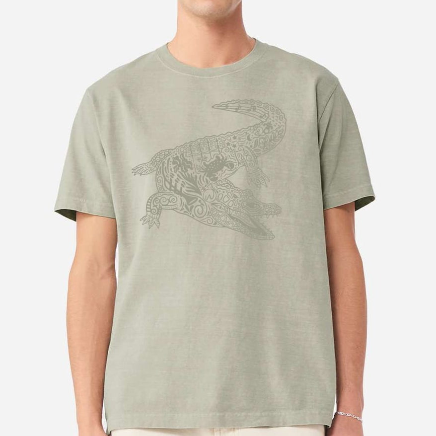 Washed Thyme Alligator Gulf Coast Graphic Tee