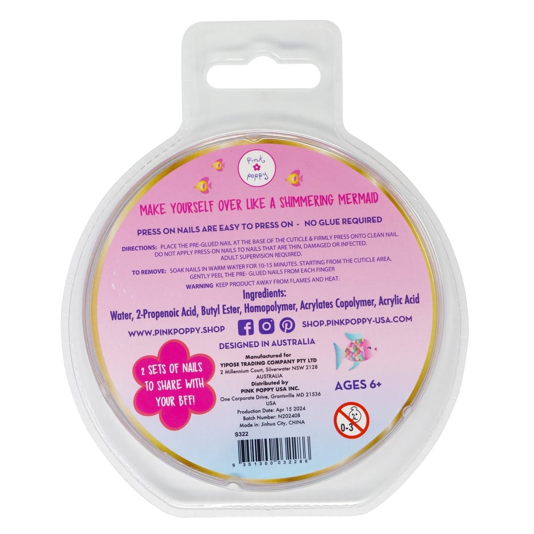 Pink Poppy Pink Poppy Enchanted Mermaid Press On Nails - Little Miss Muffin Children & Home