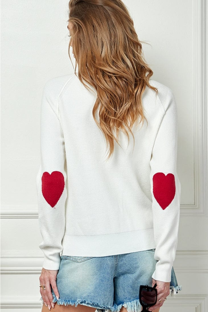 Cezele Cezele Heart Elbow Patch Knit Sweater - Little Miss Muffin Children & Home