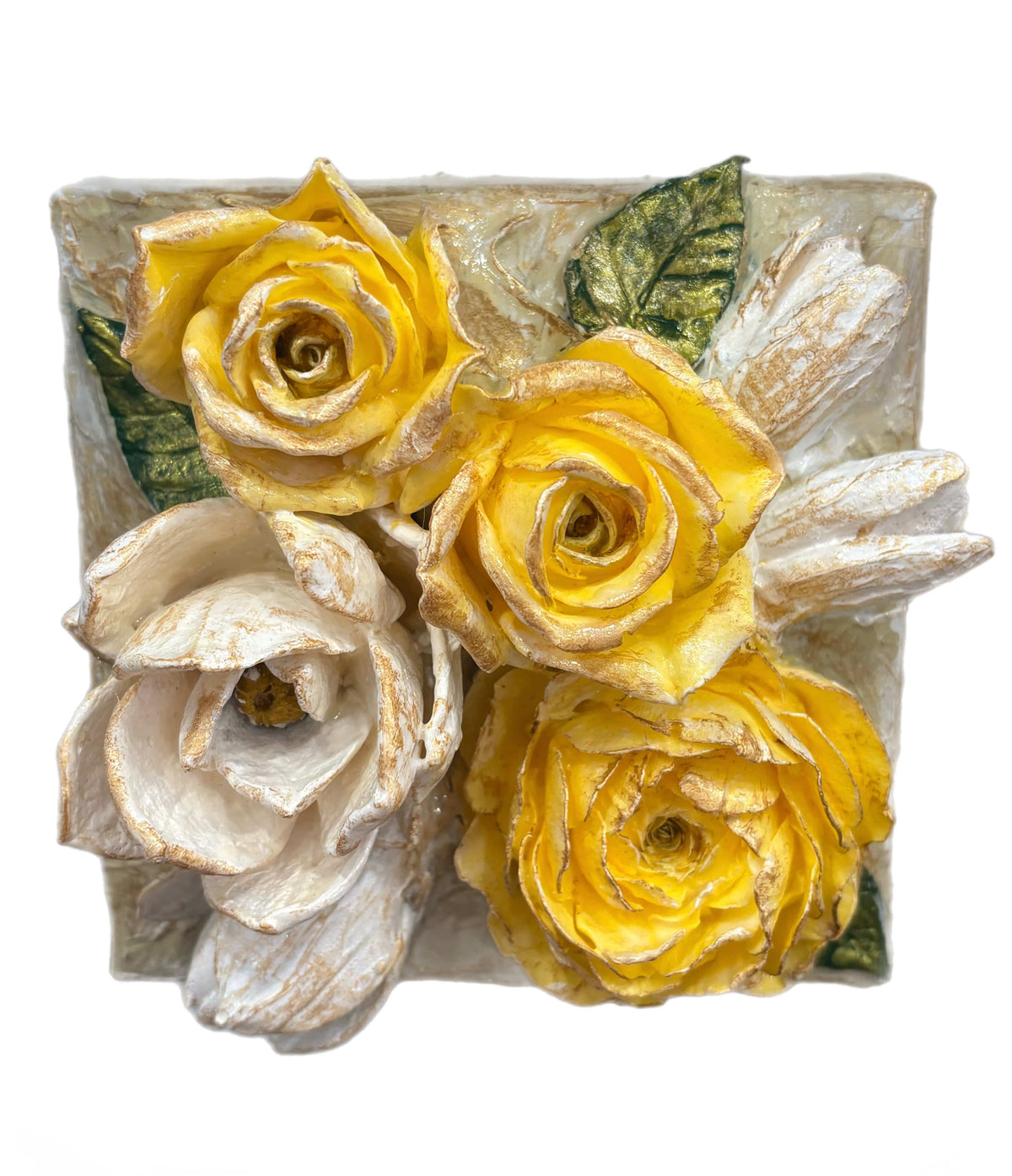 TamScottArt 4x4 Clay Yellow Peony Artwork - Little Miss Muffin Children & Home