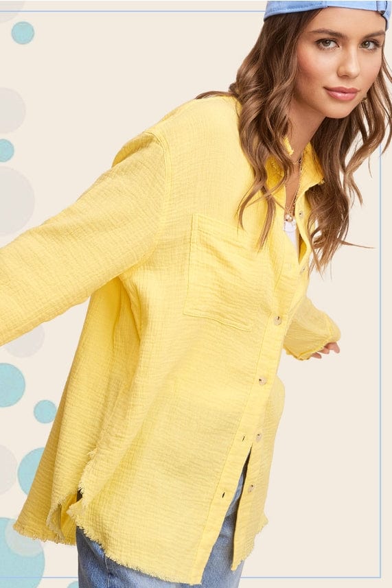 La Miel La Miel Button Down Gauze Shirt - Little Miss Muffin Children & Home