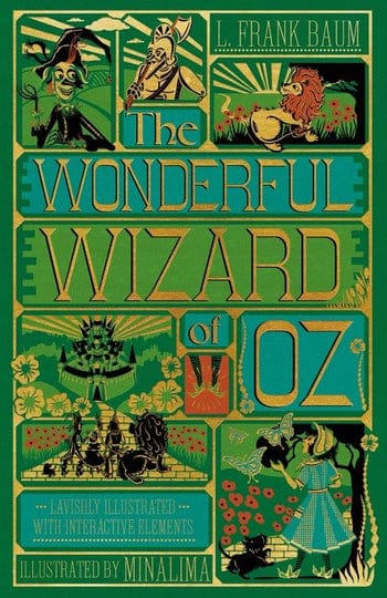 Cover of 'The Wonderful Wizard of Oz' with illustrations and text