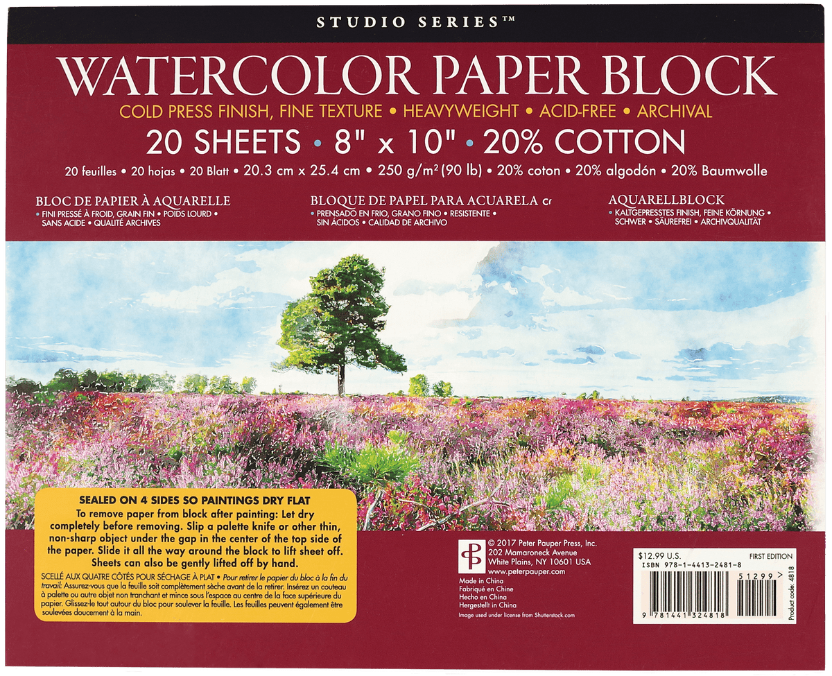 Peter Pauper Press Peter Pauper Press Studio Series Watercolor Pad - 20 Sheets - Little Miss Muffin Children & Home