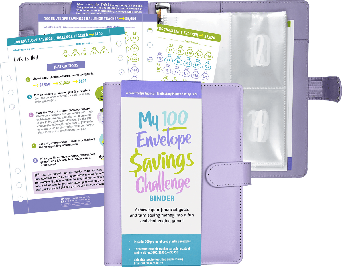 Peter Pauper Press My 100 Envelope Savings Challenge Binder - Little Miss Muffin Children & Home