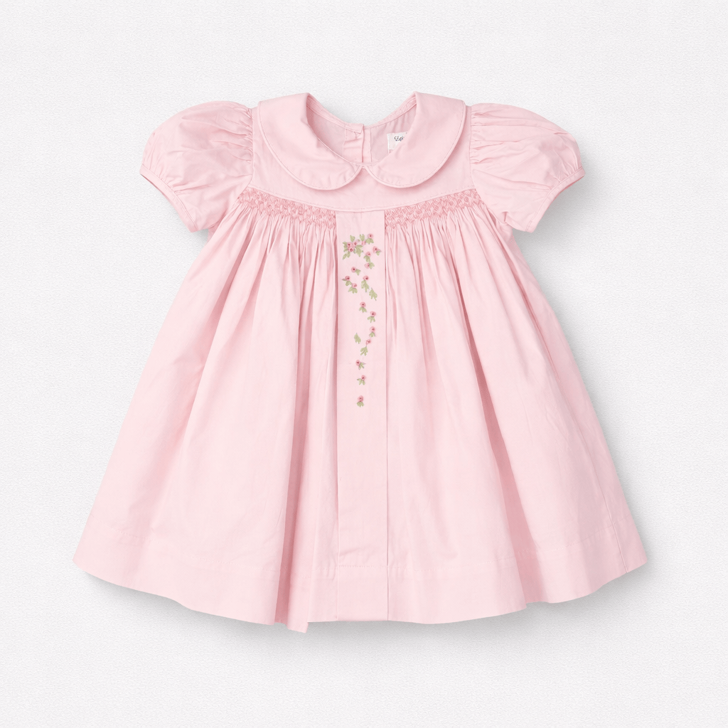 Lulu Bebe Tatiana Smocked Embroidered Dress - Little Miss Muffin Children & Home