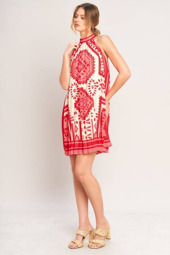 Flying Tomato Pink Sunset Medallion Printed Woven Mini Dress - Little Miss Muffin Children & Home