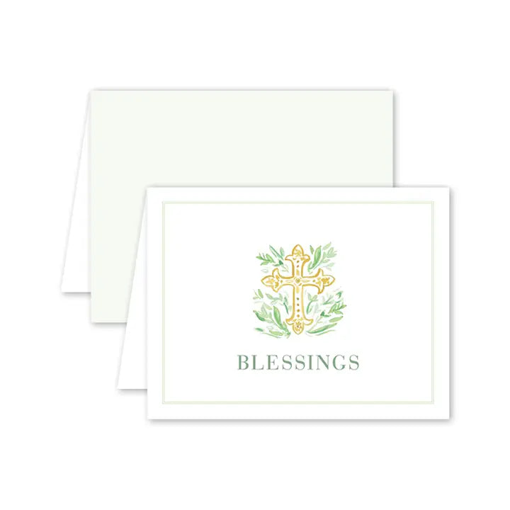 Dogwood Hill Cross Green Blessings, Single Card - Little Miss Muffin Children & Home