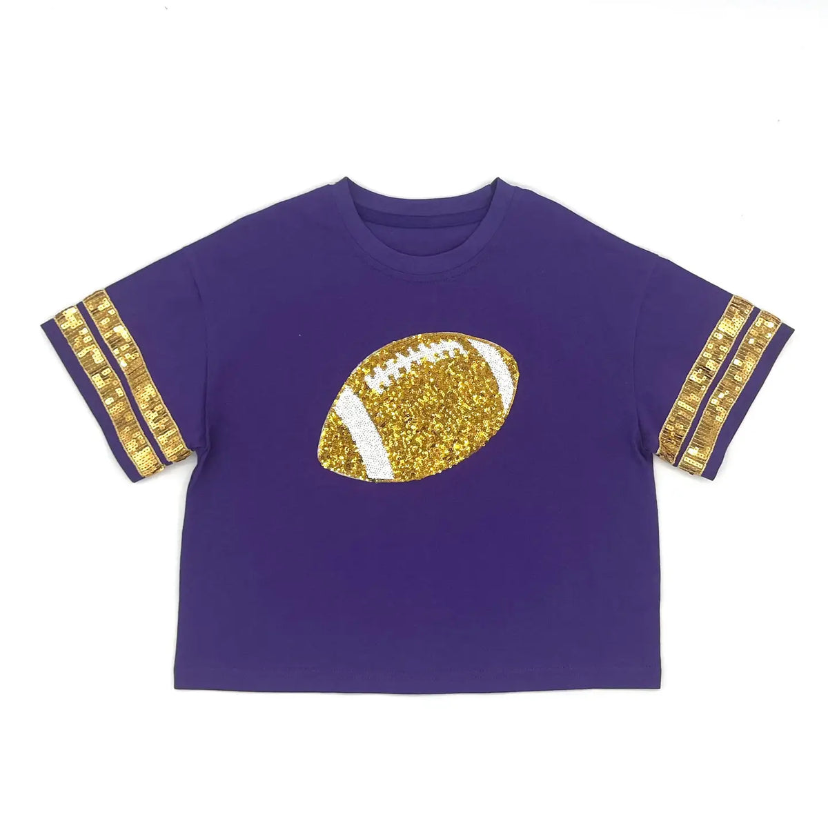 Blended Spirit Gold Sequin Football Tank - Little Miss Muffin Children & Home