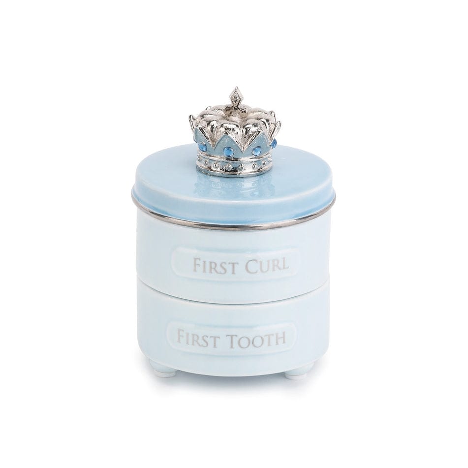Demdaco Blue Prince Crown First Tooth & Curl Keepsake Box - Little Miss Muffin Children & Home