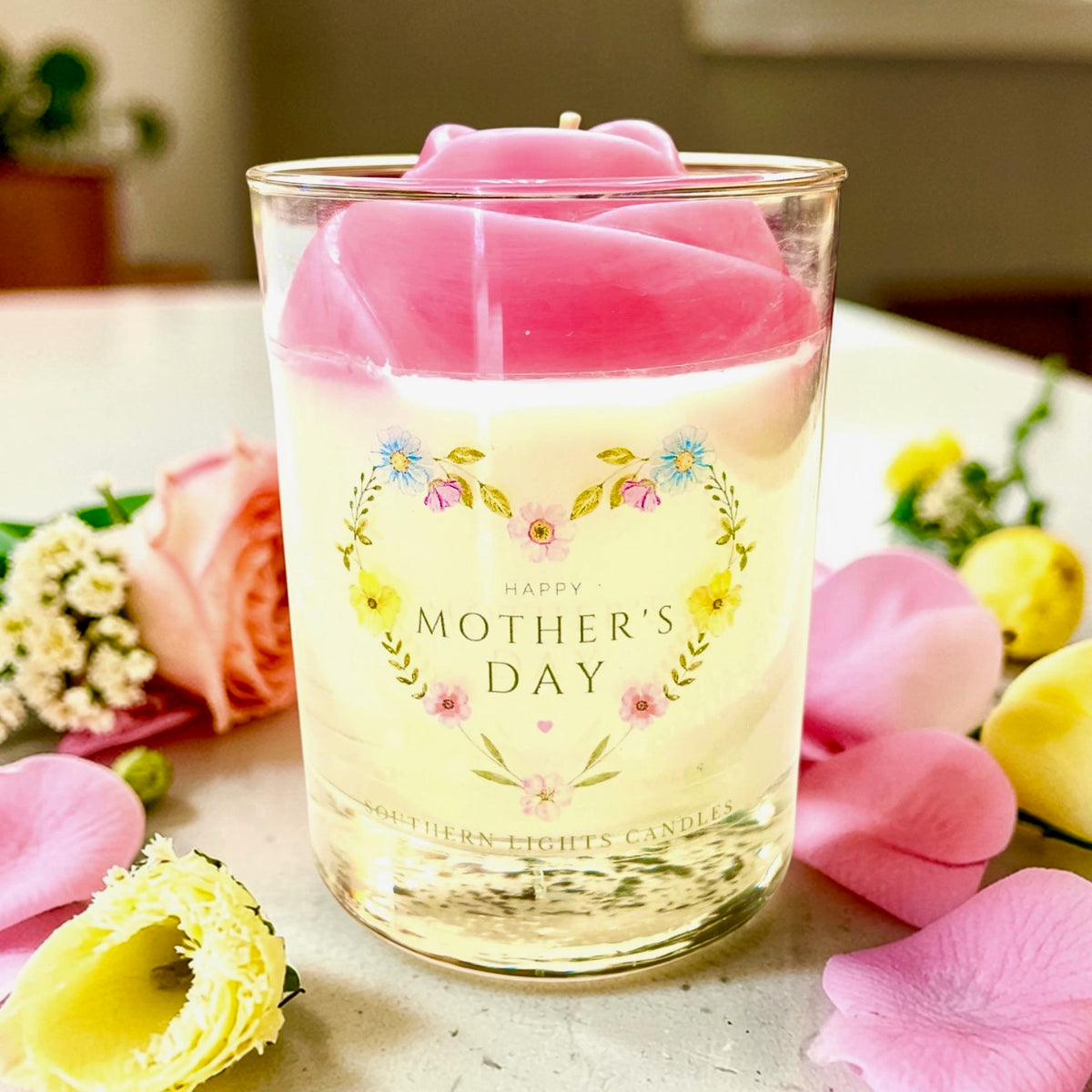 Southern Lights Pink Rose Mother's Day Mediterranean Fig Candle - Little Miss Muffin Children & Home