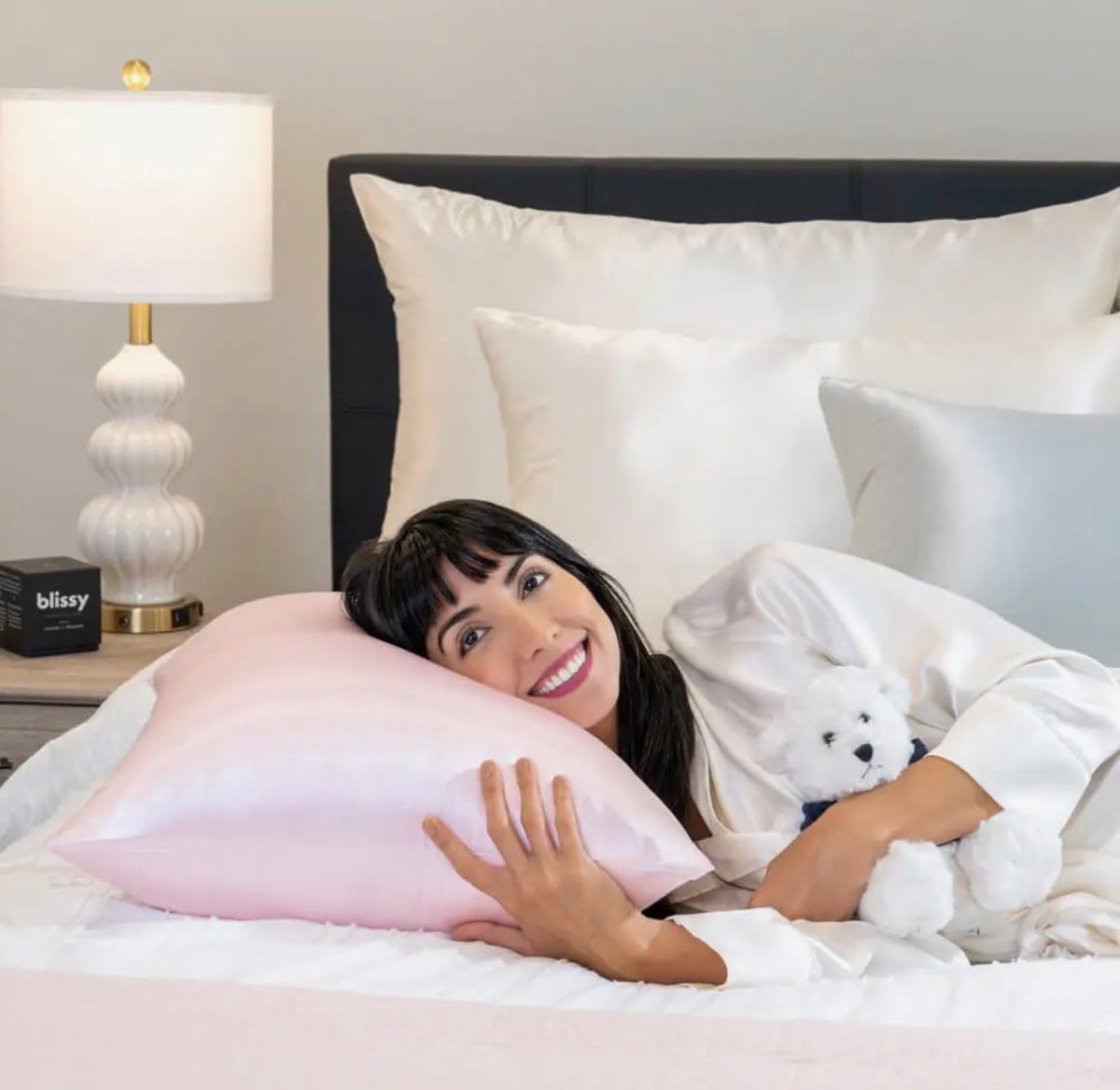 Blissy King-Sized Blush Silk Pillowcase - Little Miss Muffin Children & Home