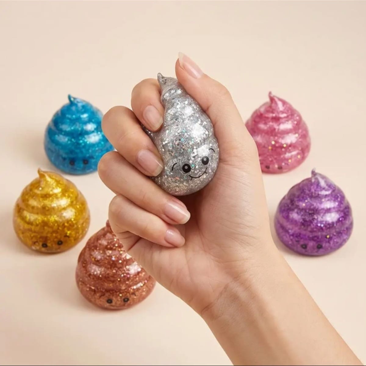 Glitter Poop Squeeze Squishy Stress Relief Toy