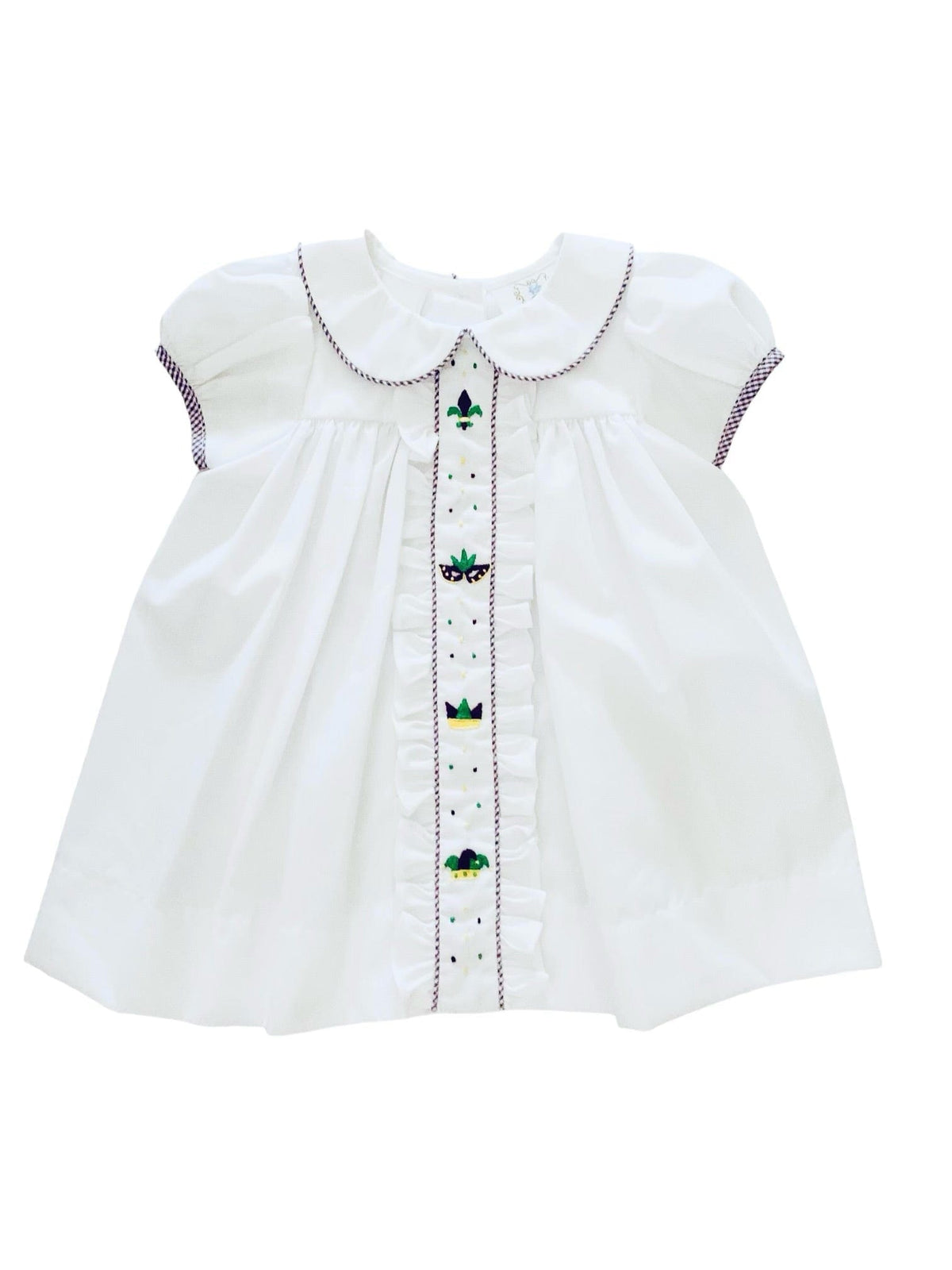 Lulu Bebe Lulu Bebe Mardi Gras Embroidered Molly Dress - Little Miss Muffin Children & Home