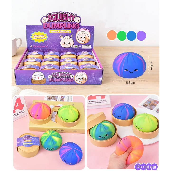 Auraquise Tie Dyed Small Squishy Dumpling Realistic Steamed Bun Stress Relief Squeeze Toy - Little Miss Muffin Children & Home