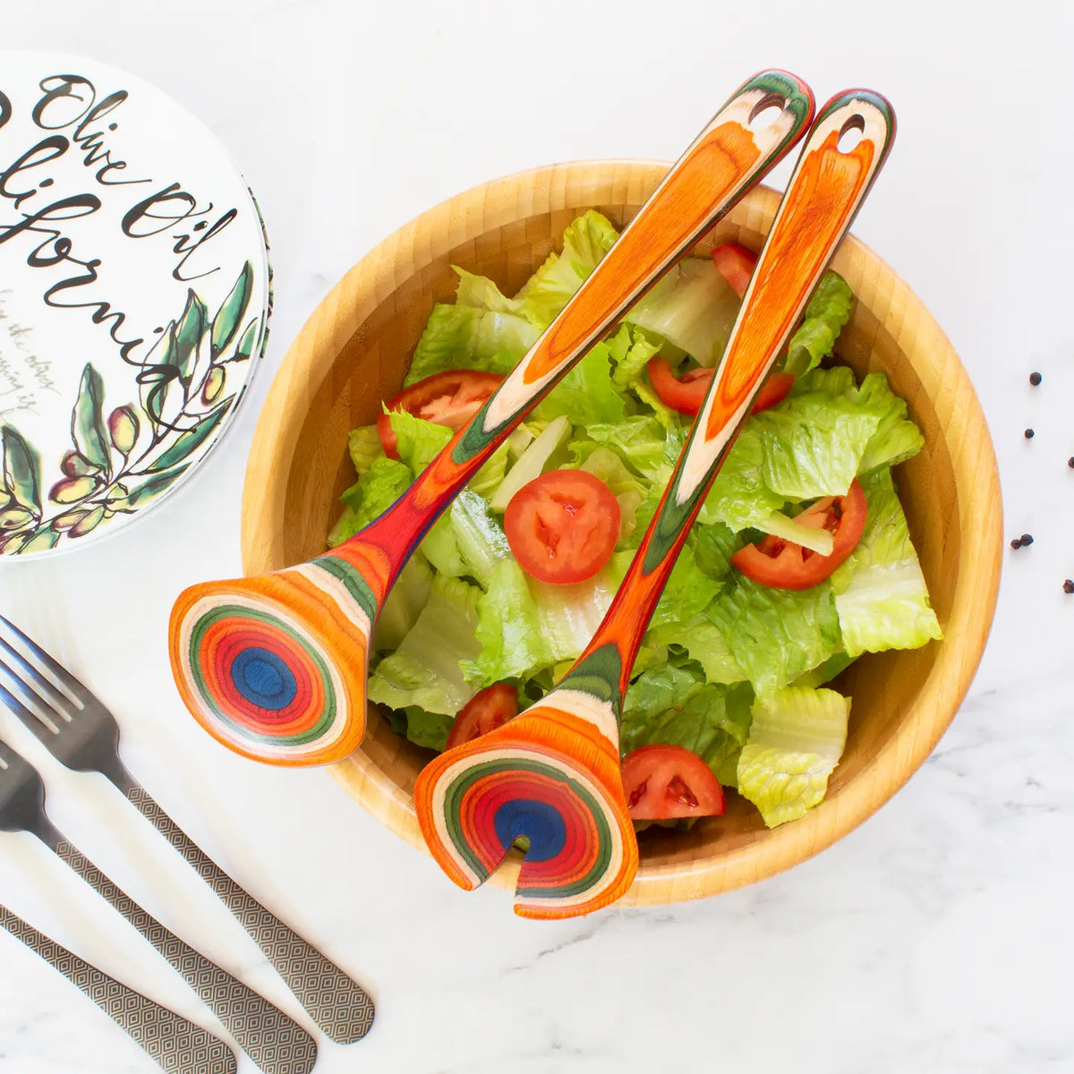 Totally Bamboo Baltique® Marrakesh Collection Salad Serving Utensil Set - Little Miss Muffin Children & Home