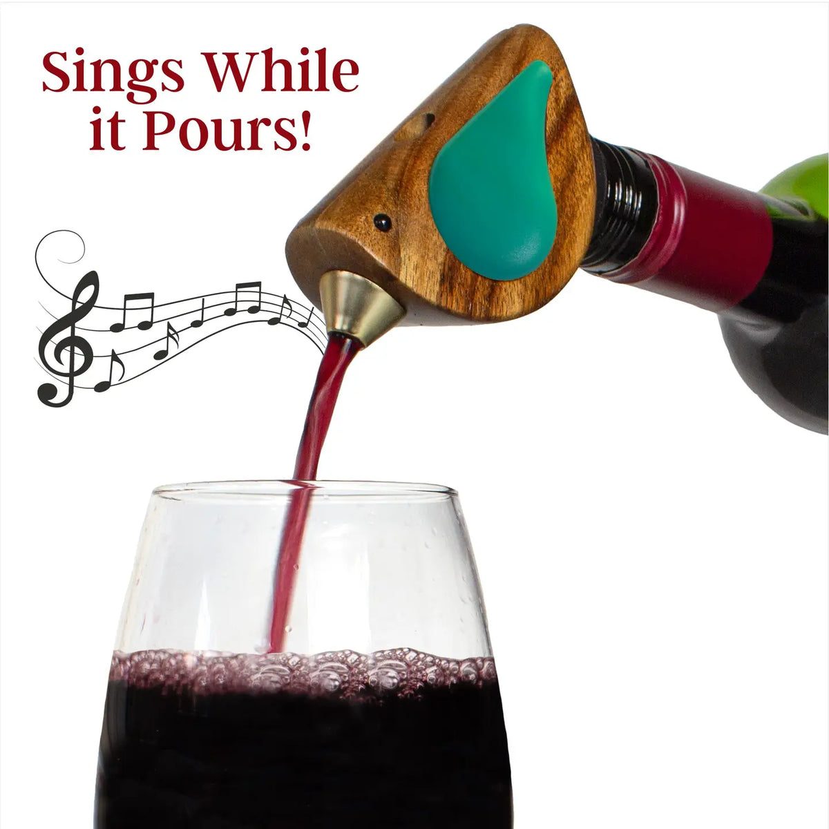 Totally Bamboo Songbird Specialties® Turquoise "Singing" Wine Bottle Pourer - Little Miss Muffin Children & Home