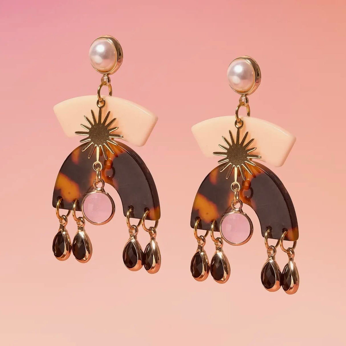 Freya Resin Earrings Neutral