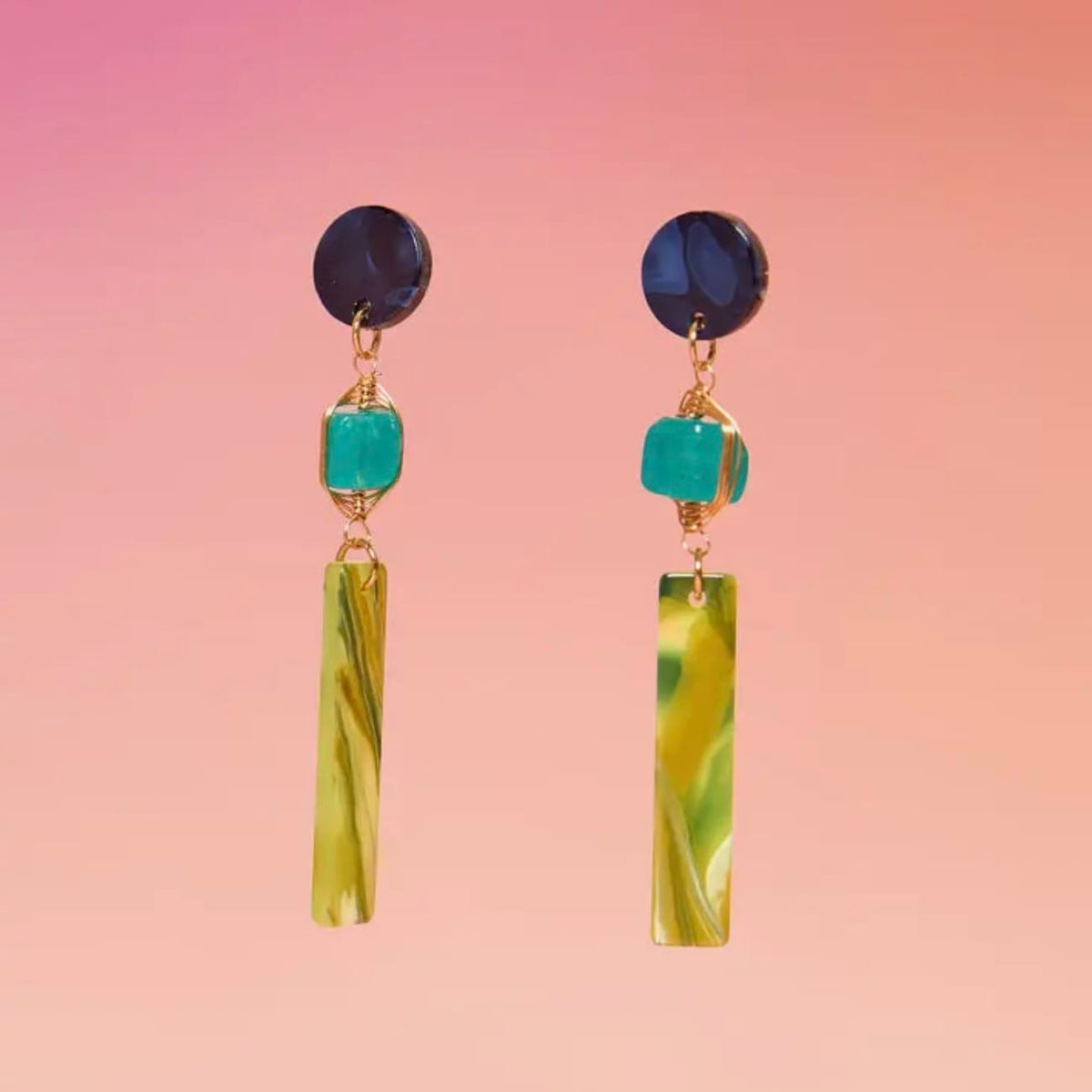 Tribe + Temple Lupe Jade Tropical Dangles - Little Miss Muffin Children & Home