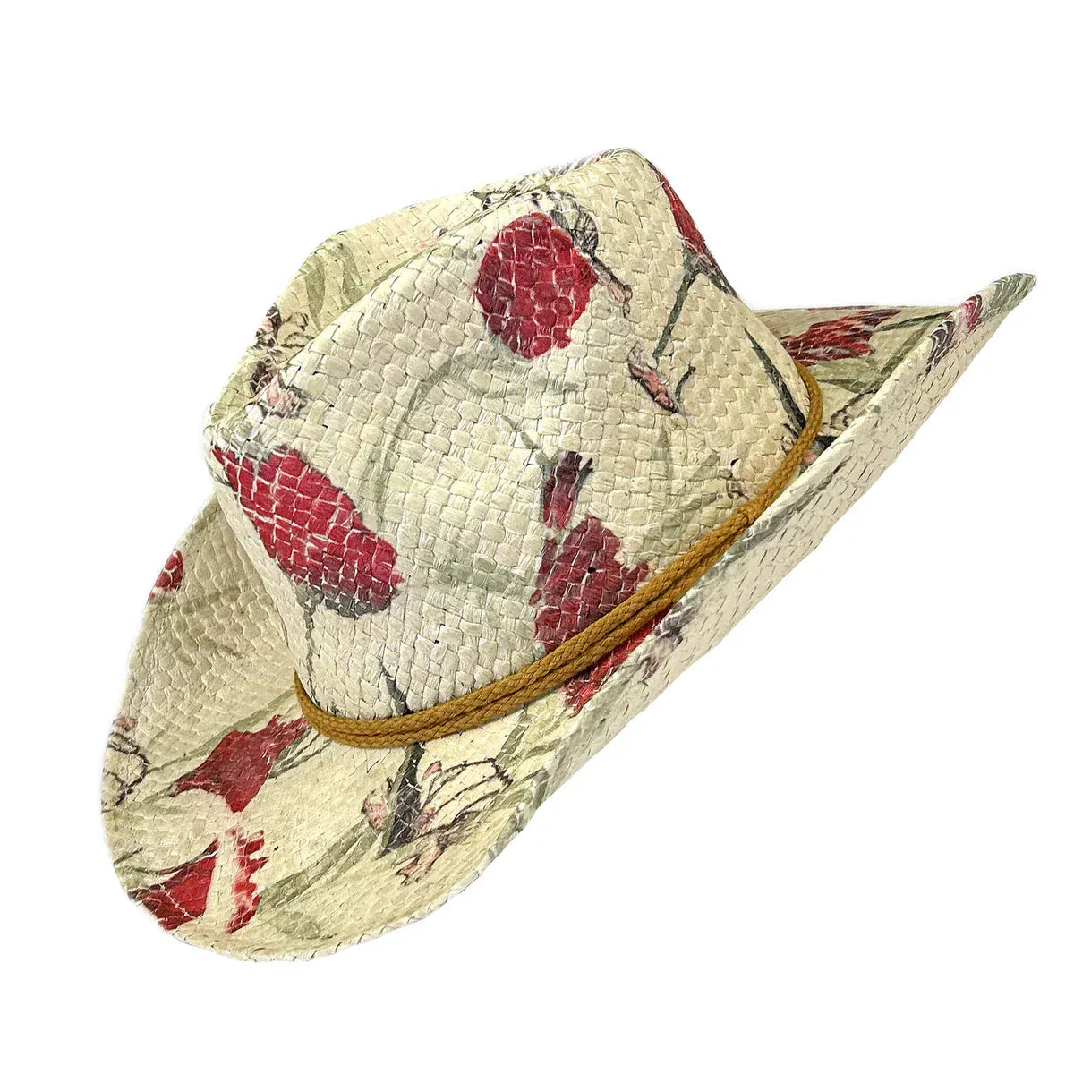 Rockmount Ranch Wear Floral Red & Green Print Straw Western Hat - Little Miss Muffin Children & Home