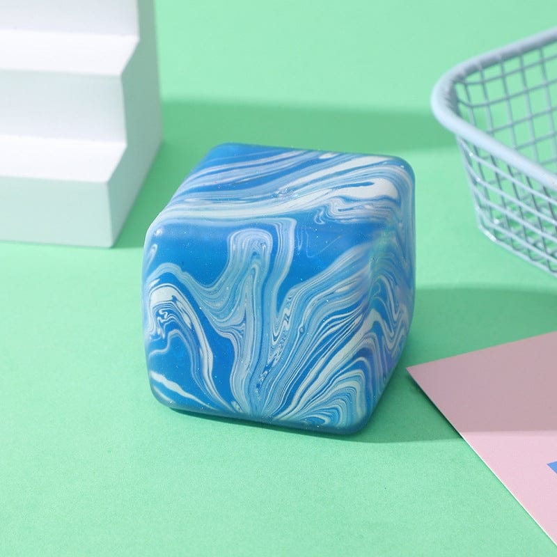 Auraquise Blue Marble Ice Cube Squishy Slow Rising Stress Relief Fidget Toy - Little Miss Muffin Children & Home