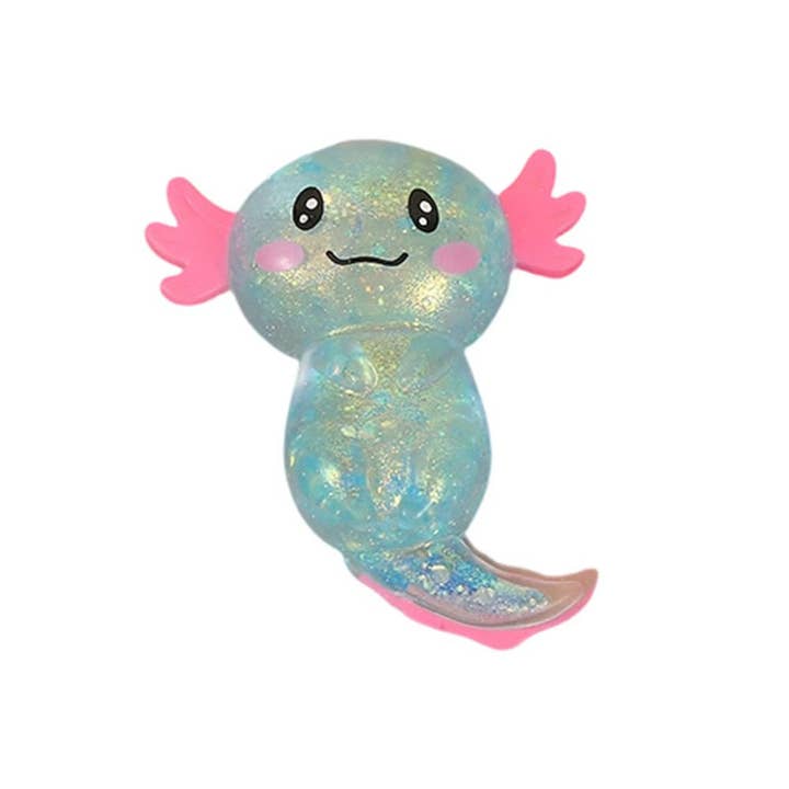Auraquise Salamander with Gold Glitter Squishy Stress Relief Squeeze Toy, 3 Colors Available - Little Miss Muffin Children & Home