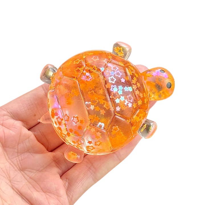 Auraquise Glitter Turtle Squishy Stress Relief Toy with Taffy-Like Texture, 5 Available Colors - Little Miss Muffin Children & Home