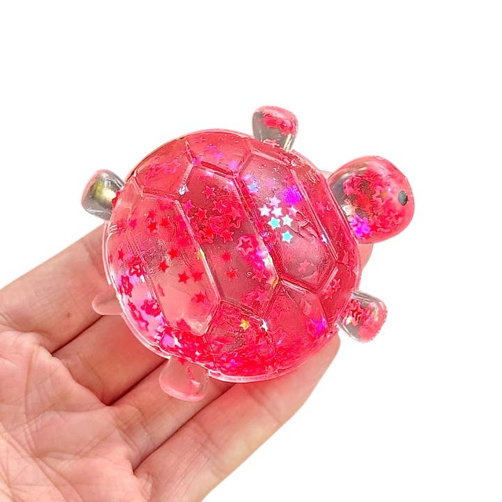 Auraquise Glitter Turtle Squishy Stress Relief Toy with Taffy-Like Texture, 5 Available Colors - Little Miss Muffin Children & Home