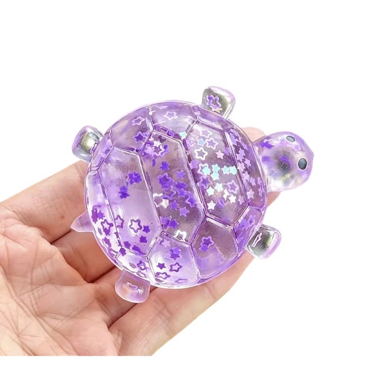 Auraquise Glitter Turtle Squishy Stress Relief Toy with Taffy-Like Texture, 5 Available Colors - Little Miss Muffin Children & Home
