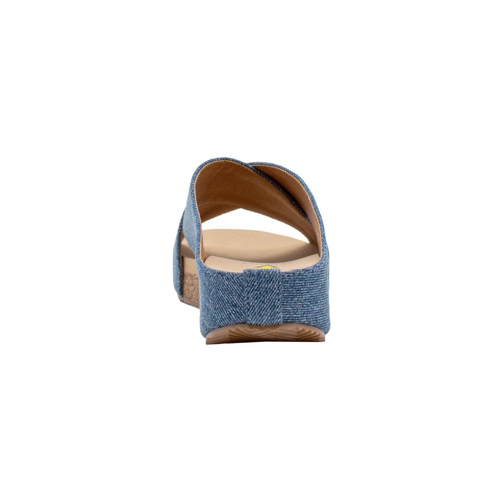 Volatile Volatile Ablette Linen Criss Cross Slide Sandals in Denim - Little Miss Muffin Children & Home