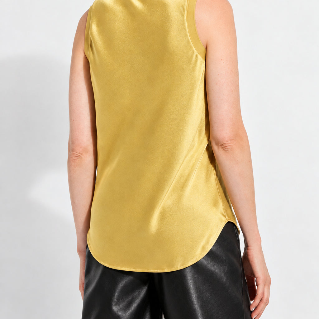 Akemi Mix Media Tank Top in Gold
