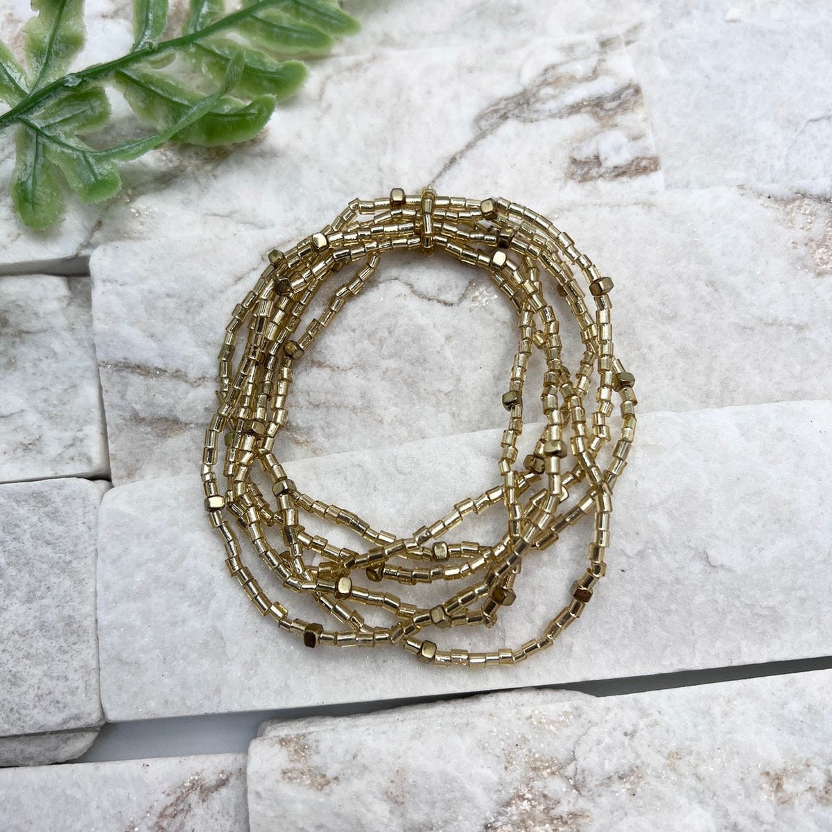 Anju Jewelry Seed-Bead Stretchy Bunch Bracelets – Shimmering Gold - Little Miss Muffin Children & Home