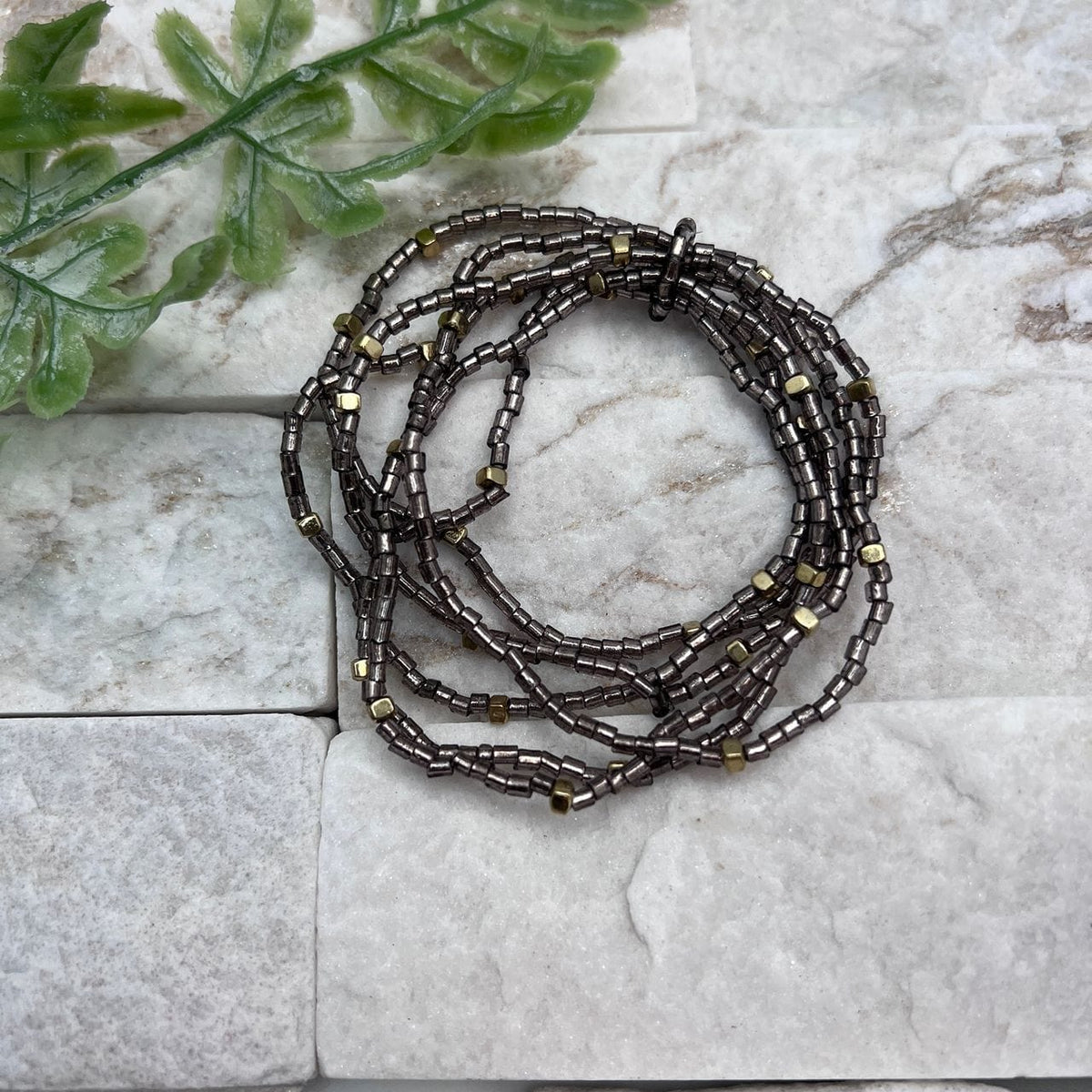 Anju Jewelry Seed-Bead Stretchy Bunch Bracelets – Smoky Silver - Little Miss Muffin Children & Home