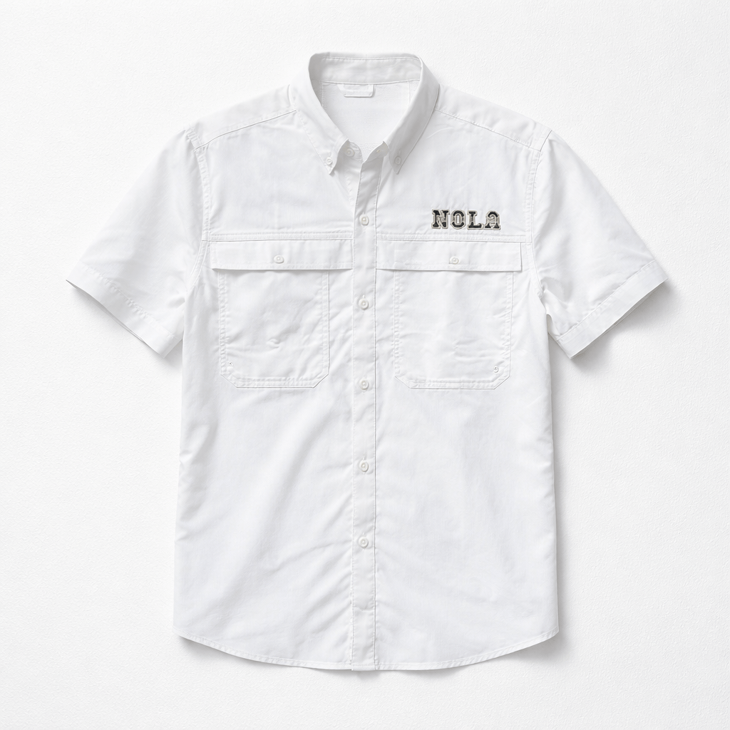 WHEREable Art NOLA Fishing Shirt in White