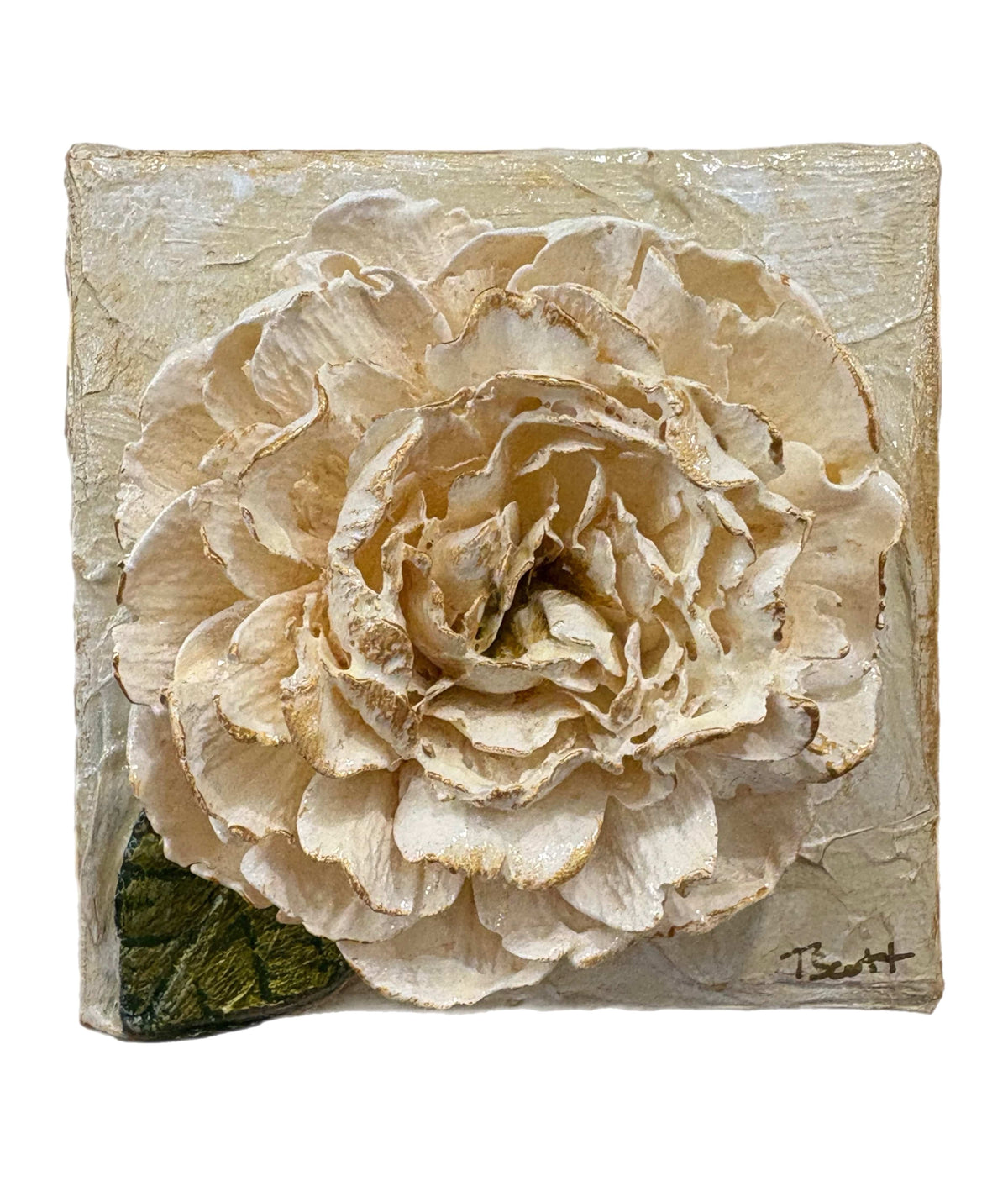 4x4 Clay White Carnation Artwork