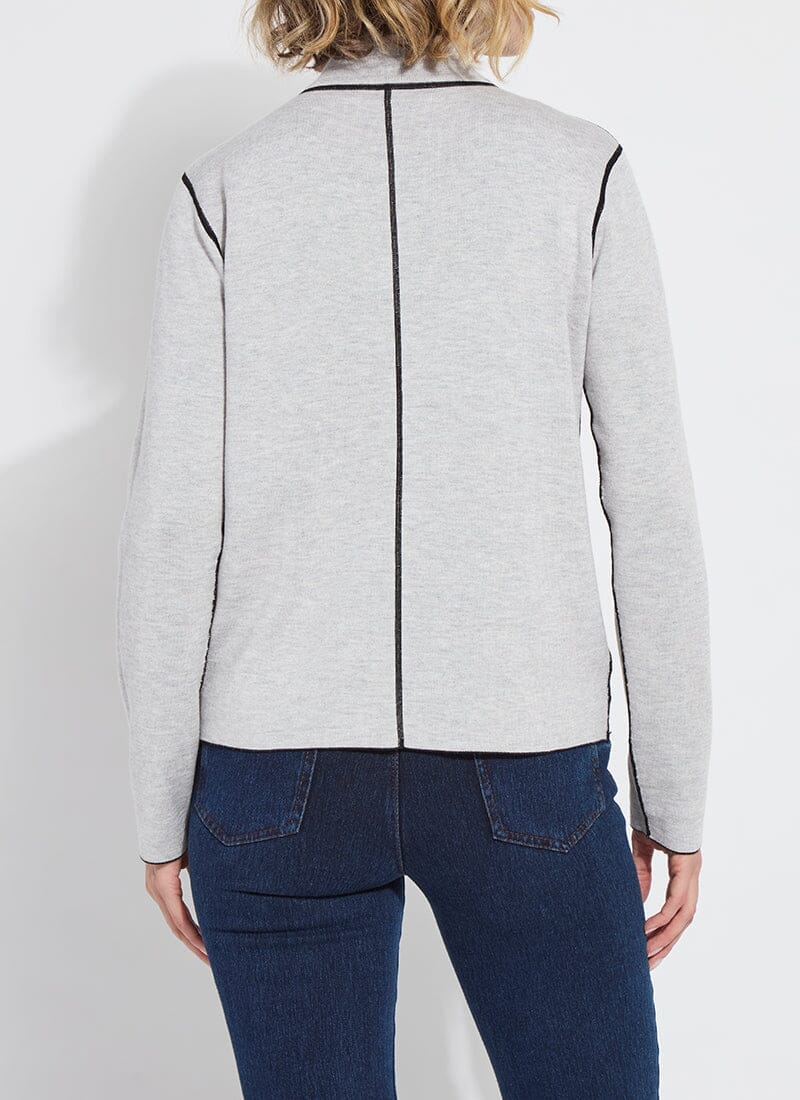 Lysse Lyssé Reversible Cashmere Zip-Up Cardigan – Black/Pearl Grey Melange - Little Miss Muffin Children & Home